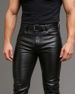 Handmade Sheepskin Leather Biker Pants – Gothic Streetwear Trousers