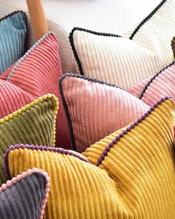 Handmade Corduroy Pillow Cover with Piping: Luxury Throw Cushion